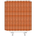 thumbnail image 3 of Boho Geometric Shower Curtain Orange Modern Farmhouse Tribal Southwestern Retro Western Aztec Abstract Mid Century Art Fabric Bathroom Curtains Decor Set with Hook, 3 of 3