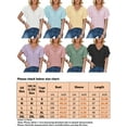 thumbnail image 4 of Frontwalk Women Summer Tops Short Sleeve Shirt V Neck Tunic Blouse Ladies Comfy Tee T-Shirts Blue XL, 4 of 4