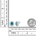 thumbnail image 3 of AVORA 925 Sterling Silver Turquoise Blue Oval-shaped Simulated Diamond CZ Halo Stud Earrings, 3 of 6