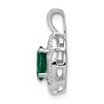 thumbnail image 2 of Sterling Silver Diam. & Created Emerald Pendant Charm, 2 of 4