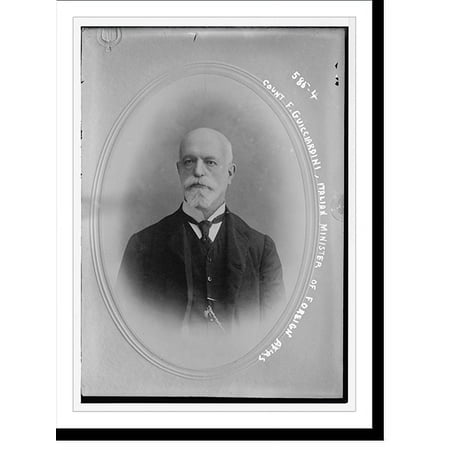 Historic Print, Count F. Guicciardini, Italian Minister of Foreign Affairs, cameo portrait, 16" x 20"