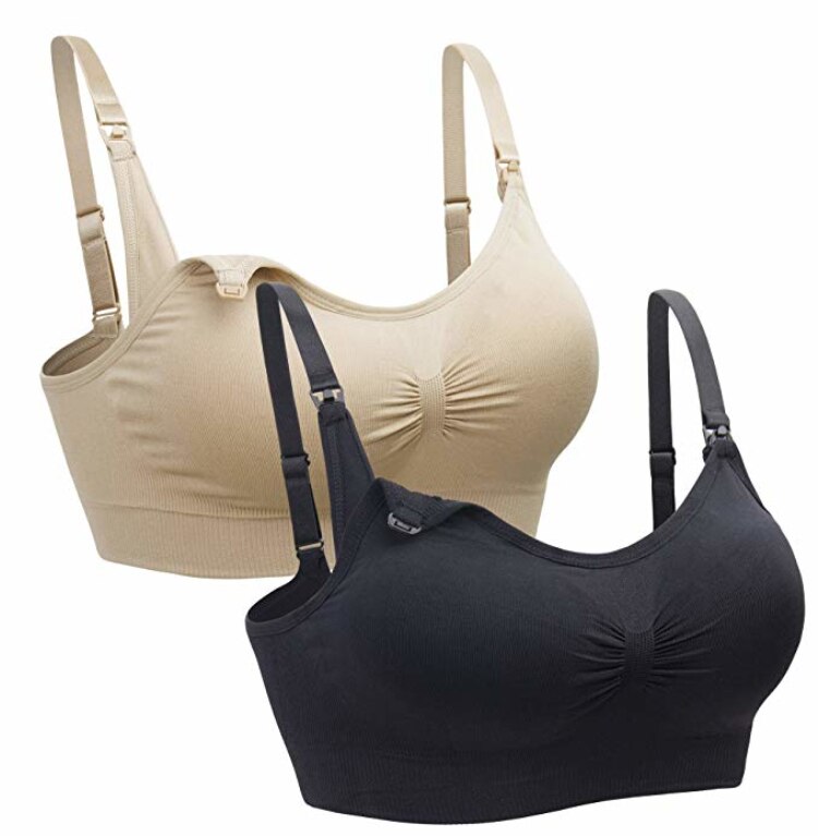 Mascarry 2 Pack Maternal nursing Bra Seamless Bras with Removable