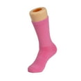 thumbnail image 2 of Cotton Crew Socks for Women Pink 3 Pairs Smooth Toe Seam Socks Size 10-13, 2 of 8