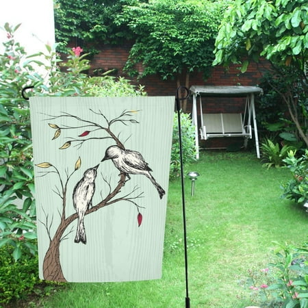 Love Birds Garden Flag - MYPOP Love Birds Hand Drawn Illustration Decor Garden Flag 12x18 inches