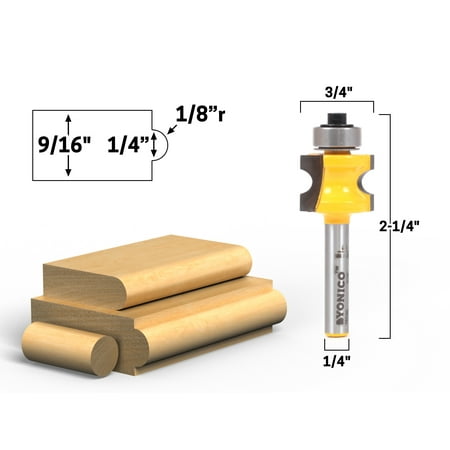 

Yonico 1/8 Radius Bullnose Router Bit - 1/4 Shank - 13113q