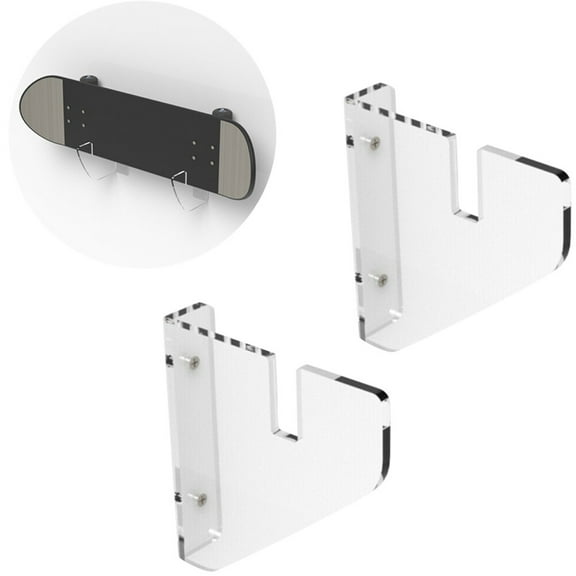 LEORX Transparent Acrylic Skateboard Bracket for Wall-Mounted Display 2Pcs