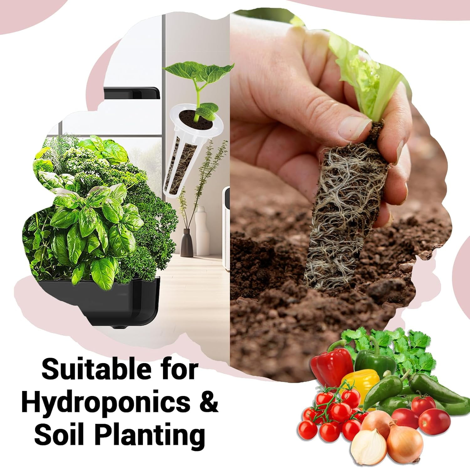 Salsa Garden Seed Pods for All Hydroponics Growing System, 8 Pods with 600+ Seeds of Cherry Tomato, Bell Pepper, Onion, Cilantro, Jalapeno Pepper and Roma Tomato