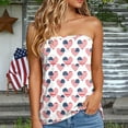 thumbnail image 2 of Mepaouo American Flag Bandeau Tank Top Women Smocked Sleeveless Casual Flowy Crop Tunic Blouses, 2 of 5