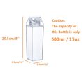 thumbnail image 2 of Botella de agua de cartón de leche, vaso de plástico transparente a prueba de fugas, botellas de leche transparentes para viajes, oficina y escuela, 2 uds., 2 of 7
