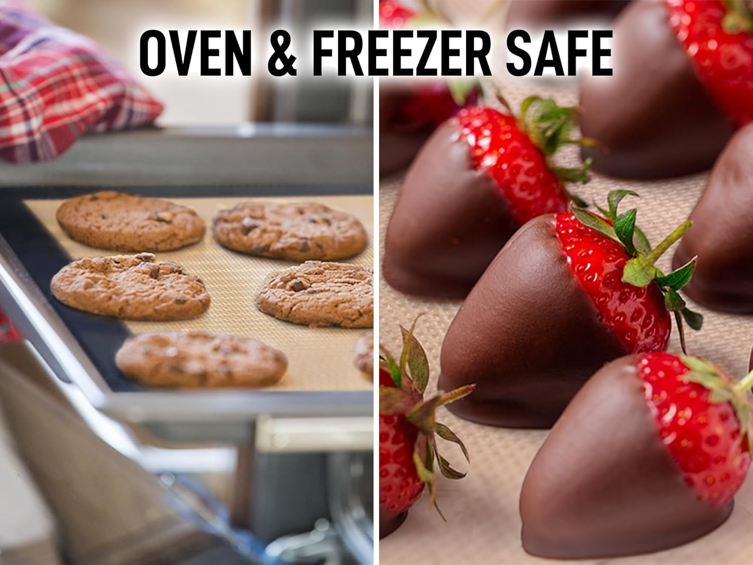 Silicone Baking Mat Set – 2-Pack 16.5″ × 11.6″ Reusable Non-Stick Silicone Baking Sheets, Food-Safe, Heat-Resistant up to 250°F – Perfect for Cookies, Pastries & Oven Use (Dark Gray)