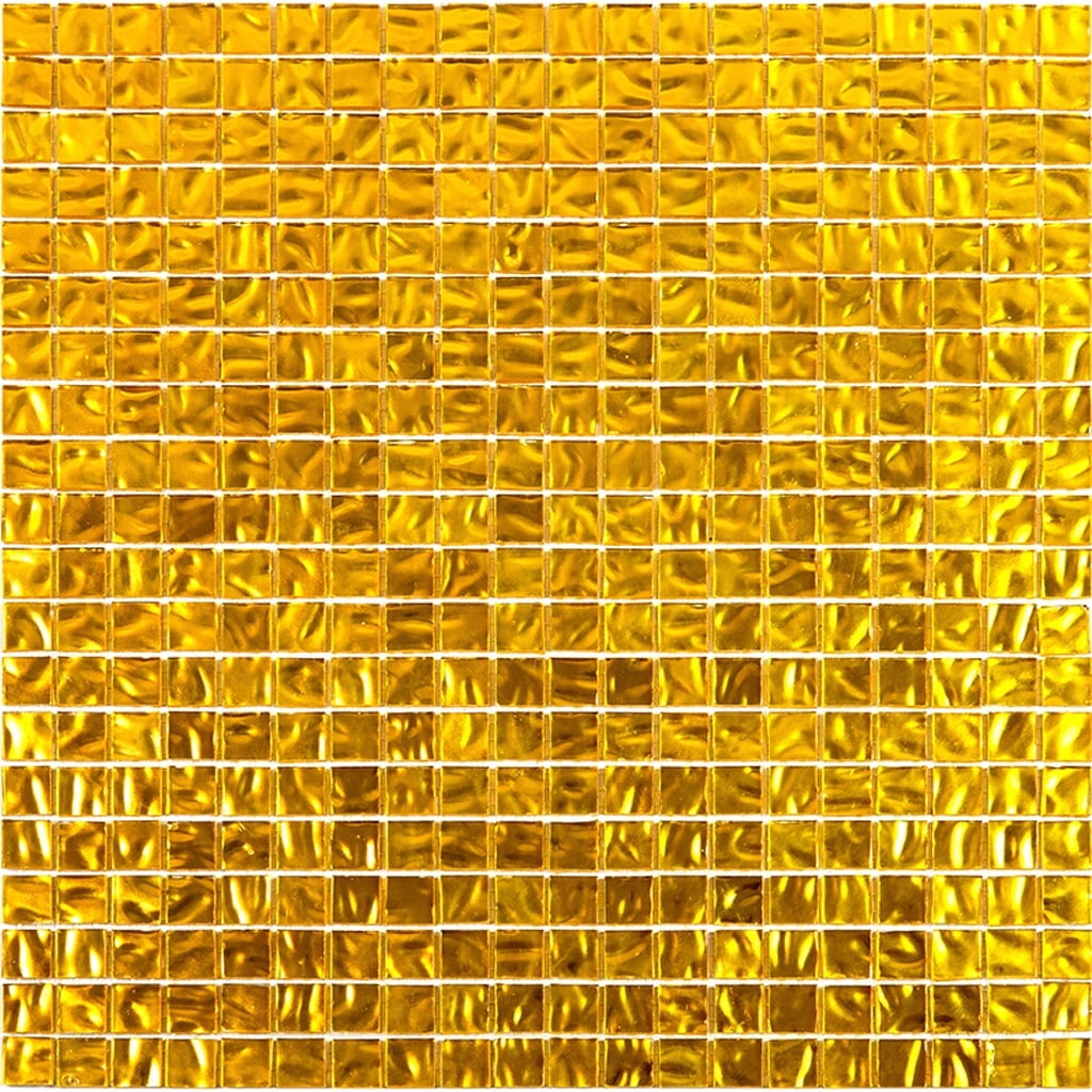 Apollo Tile Altin 12 in. x 12 in. Glossy Gold Glass Mosaic Wall and Floor Tile (18.69 sq. ft./case) (20-pack)