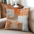 thumbnail image 4 of Set of 2 Orange Abstract Pillow Covers 18x18 Modern Rust Art Painting Decorative Throw Pillowcases for Couch Bed Living Room Outdoor Car Home, 4 of 7