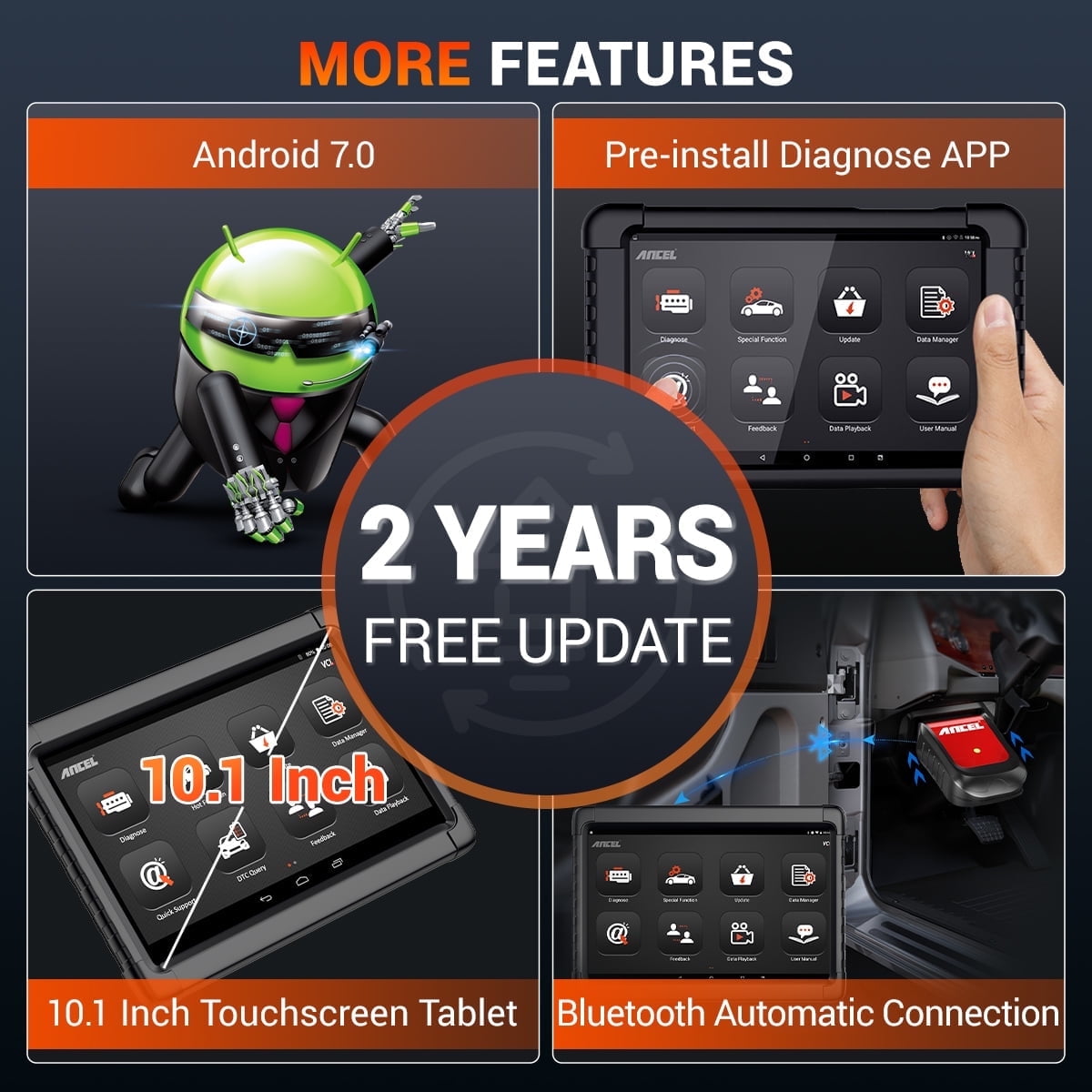 [Second-hand] ANCEL Car OBD2 Scanner Full System Bi-directional Diagnostic Tool Code Reader