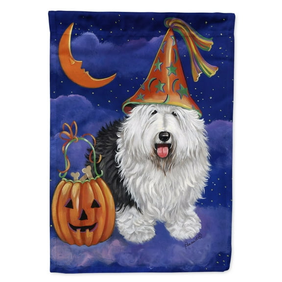Carolines Treasures PPP3118CHF Old English Sheepdog Halloween Flag Canvas House Size  Large multicolor
