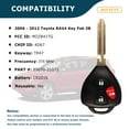 thumbnail image 2 of AKS KEYS New Replacement for Toyota RAV4 Remote Head Key 3B FCC# HYQ12BBY 4D67 Chip, 2 of 6