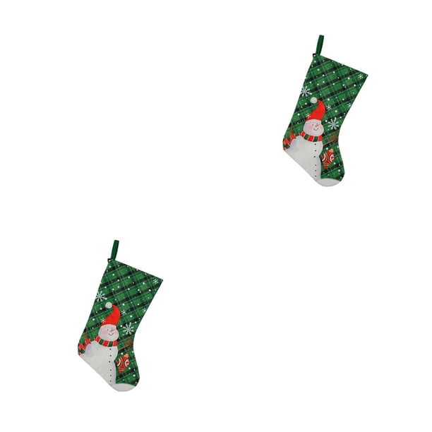Cateissary Calcetín de Navidad Papá Noel Árbol de Navidad Ventana Regalos Almacenamiento Calcetín Casa Oficina Hotel Colgantes Decoración para verde Verde 2piezas Cateissary CBP443421