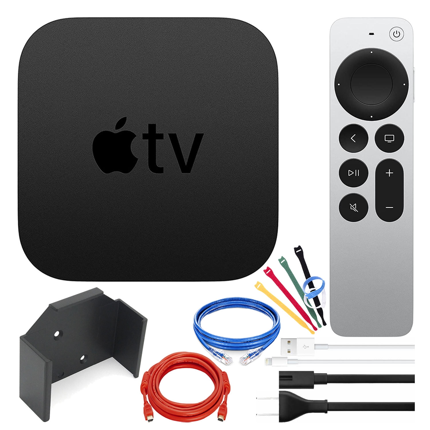 Apple TV 4K 32GB Streamer (2nd Generation) (MXGY2LL/A) (2021) Bundle with Wall Mount + Ethernet Cable + HDMI + (6) Cable Ties - Walmart.com