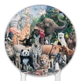 thumbnail image 3 of Acrylic World Animals Family Reunion Monkey Bear Zebra Elephant Cake Topper Party Decoration for Wedding Anniversary Birthday Graduation, 3 of 7