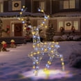 thumbnail image 1 of Gymax Christmas 3D Lighted Reindeer Pre-Lit Rattan Buck w/ Large Antlers & 170 LED Lights, 1 of 10