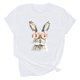 thumbnail image 1 of Pantalones Cortos para las Mujeres Sexy Pascua Moda Impresión Cuello Redondo Tee, Poliéster Ligero Casual Top para Primavera Verano Diario, Blusa de Suéter, 1 of 4