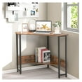 thumbnail image 2 of HOMGX Triangle Corner Computer Desk for Small Space, Rustic Brown, Modern Style, Space Saving, USB Ports & Power Outlet, Sturdy & Durable Construction, 28.5" x 30", 2 of 8