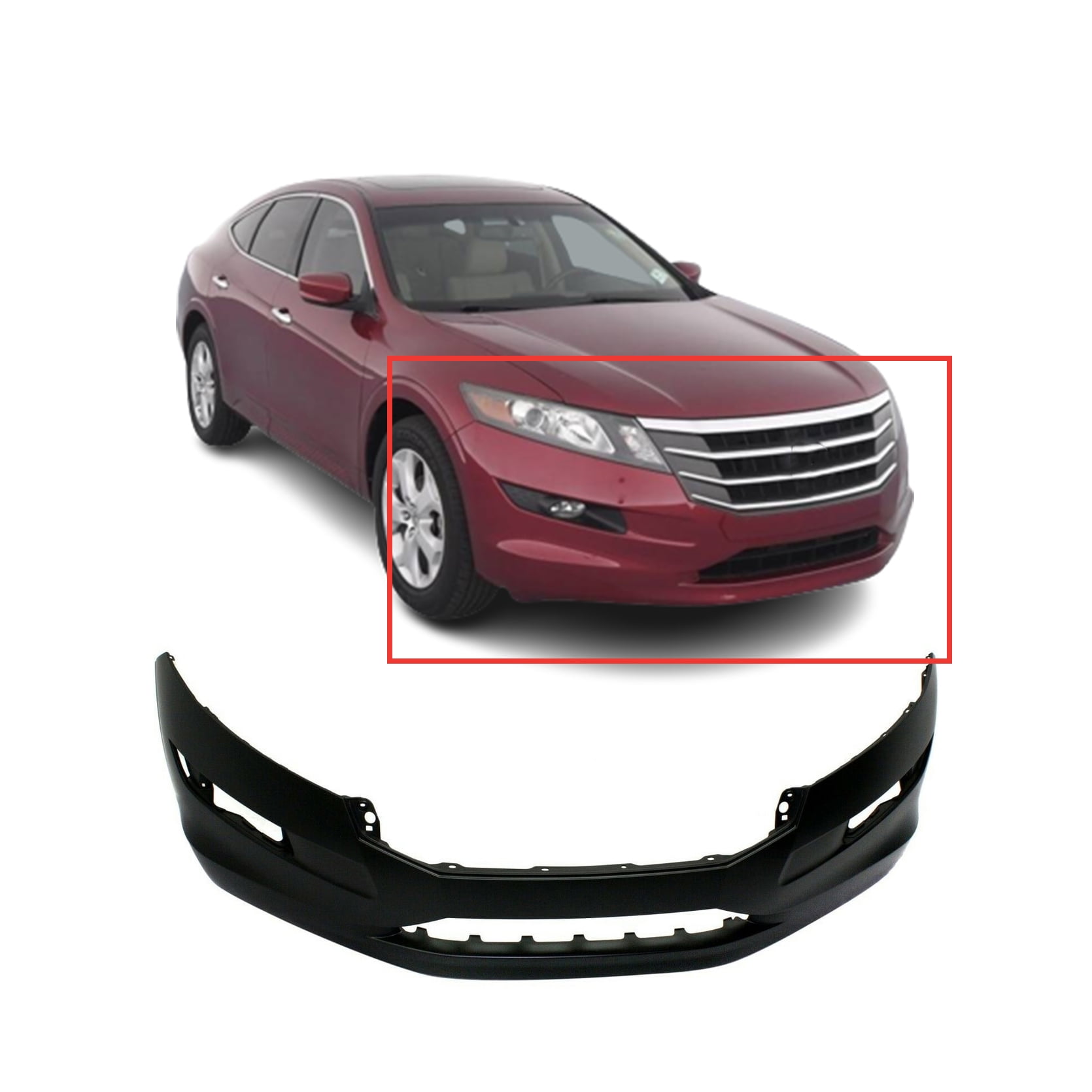 Front Bumper Cover for 20102012 Honda Accord Crosstour EX w Fog Light