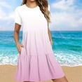 thumbnail image 2 of Erwazi Summer Casual Dresses for Women Swing Short Sleeve T Shirt Dresses Tiered Flowy Beach Mini Dress with Pockets, 2 of 6