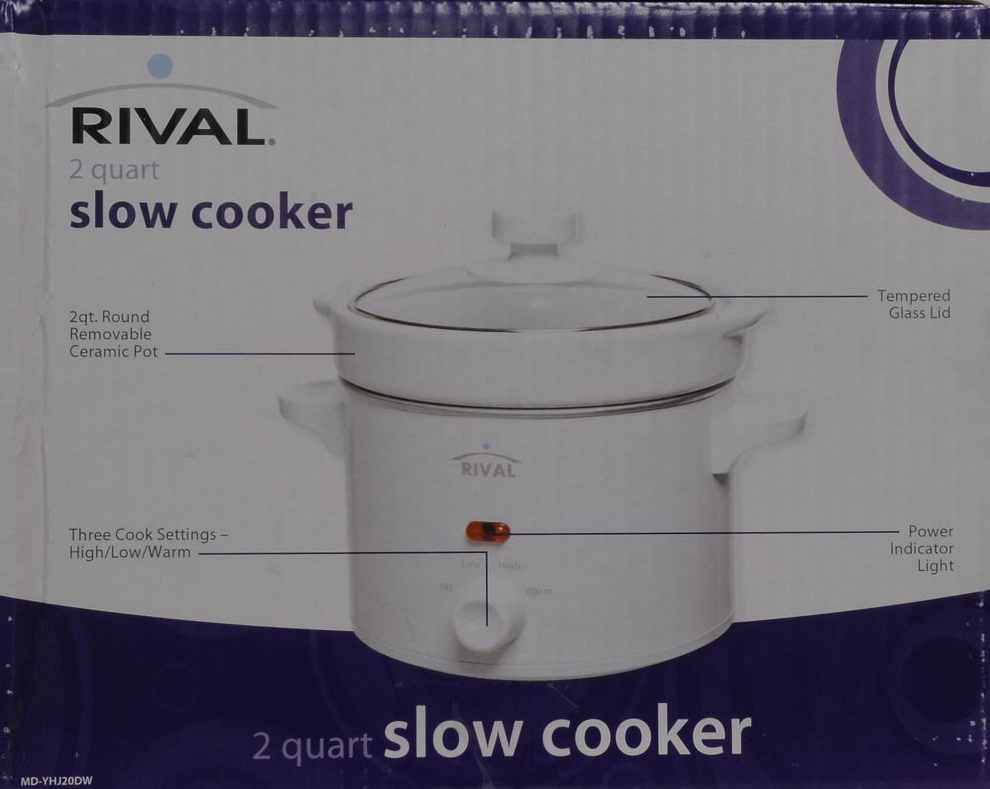 rival 2- quart slow cooker black removable pot Crock Pot