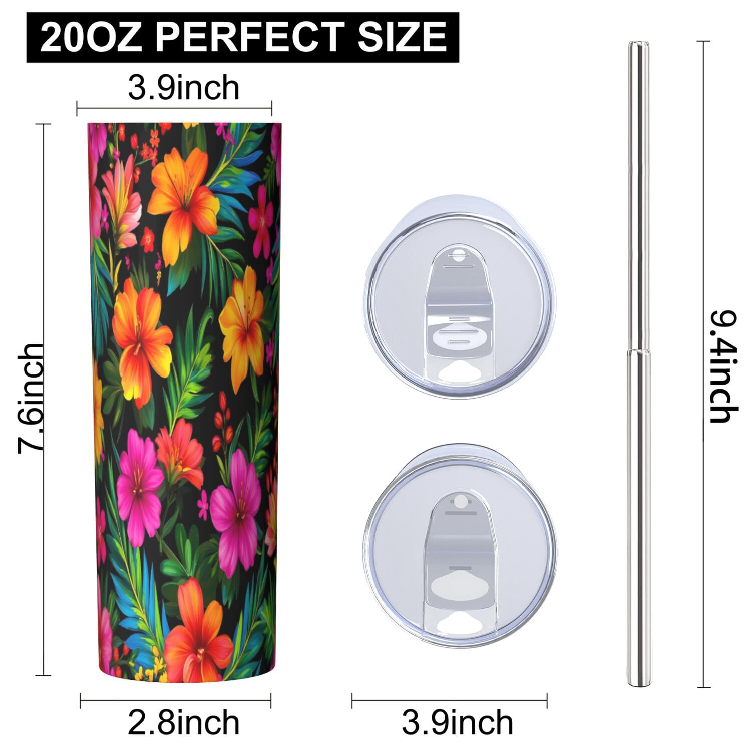 Flower Floral Print Pattern Insulated Lunch Bag for Women and Men, Large Portable Soft Cooler Tote, Thermal Food Storage Bag with Pearl Cotton, 8.66L, 8.75"x5.75"x9.5"