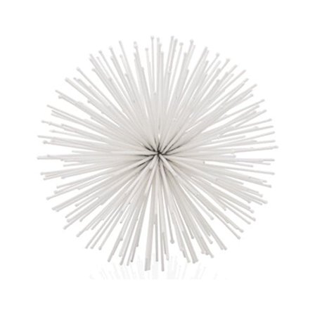 HomeRoots 480039 6 in. Metal Spiky Sphere, White