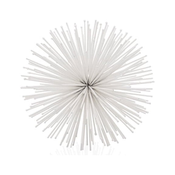 HomeRoots 480039 6 in. Metal Spiky Sphere, White