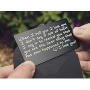 "When I Tell You I Love You..." Laser Engraved Message for His Wallet