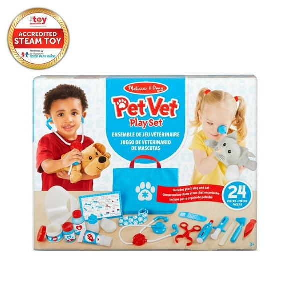 Melissa & Doug Examine and Treat Pet Vet Play Set (24 pcs)