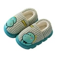 thumbnail image 2 of SGFCWSX Kids Fuzzy Dinosaur Slippers Cozy Home Shoes for Girls Boys Cute Indoor Footwear Green Size 4.5-5 Years, 2 of 4