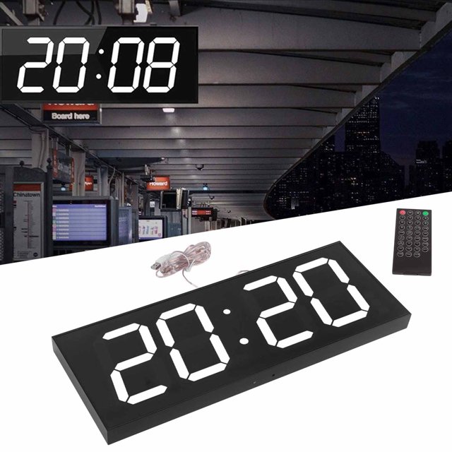 Reloj LED ANGGREK Digital Doble Cara Montaje en Pared Con Mando a Distancia IR Sensor Exterior