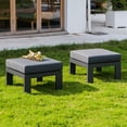 thumbnail image 7 of 2 Pieces Outdoor Patio Ottomans Aluminum Outdoor Patio Footstool All Weather Outdoor Footrest,Grey, 7 of 7