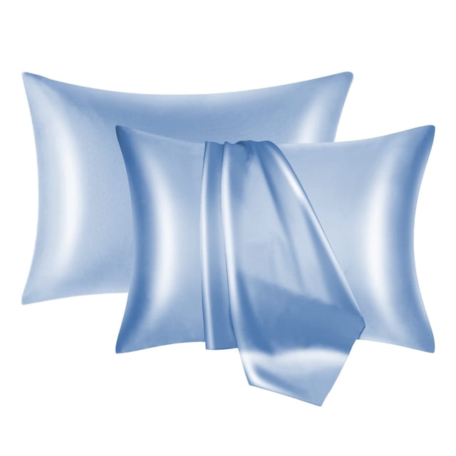 Funda de almohada de seda NOLRDR Mulberry Silk paquete de 2 unidades Color azul claro 50 x 66