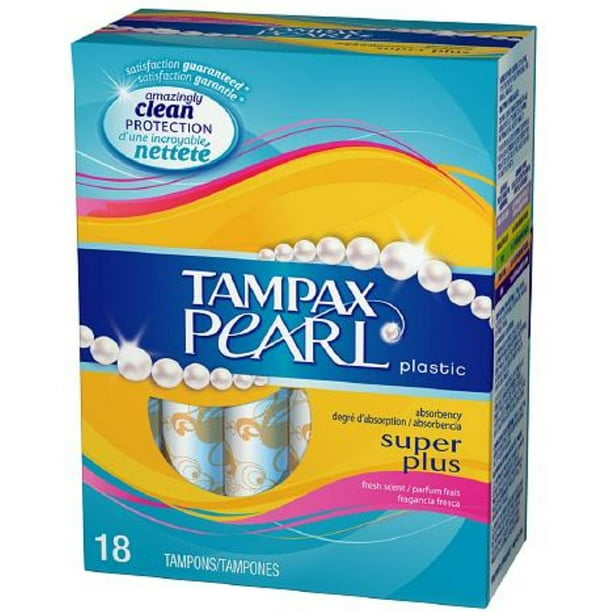Tampax Pearl Tampons With Plastic Applicators, Super Plus Absorbency 18