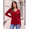thumbnail image 6 of Zeagoo Basic T-Shirt for Womens Long Sleeve V Neck Tops Dressy Casual Shirts Fall Trendy, 6 of 6