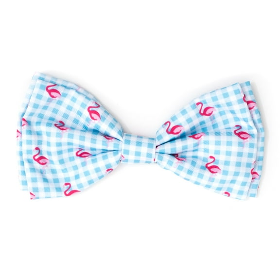 Gingham Flamingos Bow Tie