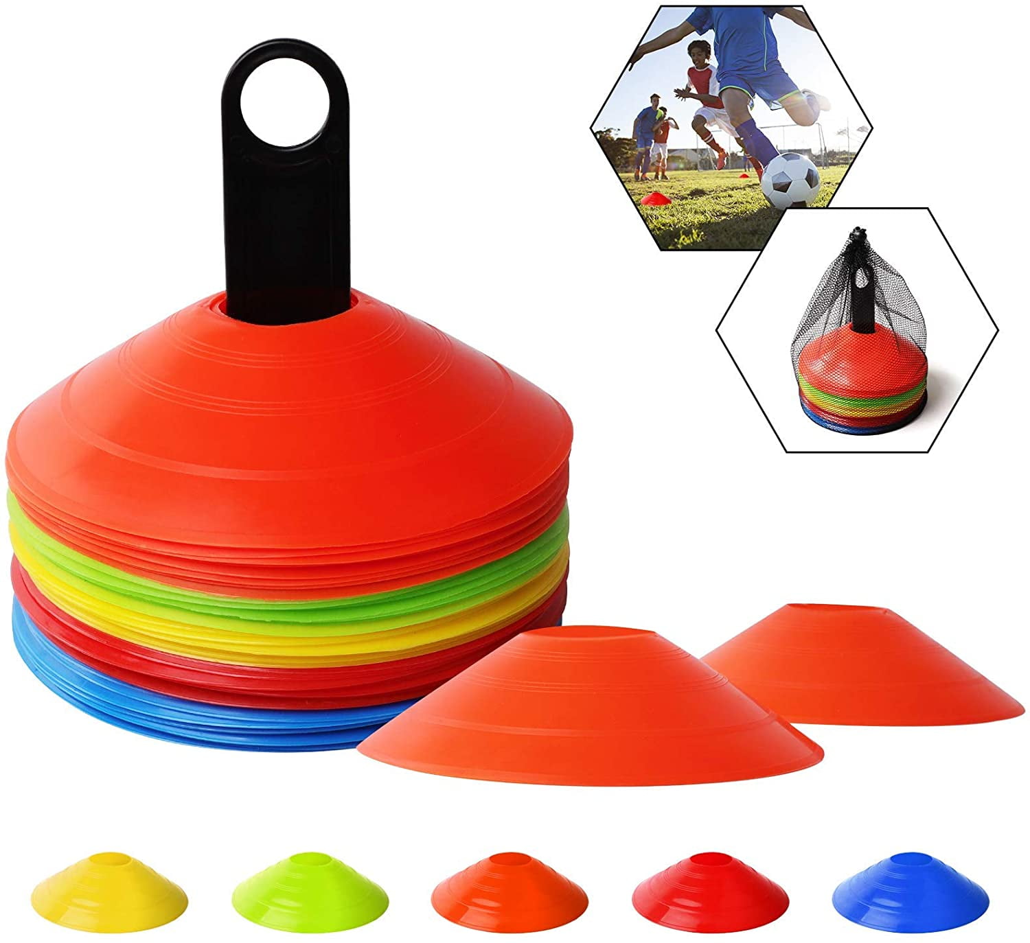 New Champion Set of 8 Soccer Football All Sport 9" Saucer Field Cones Red 