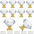 thumbnail image 1 of 10 piezas Kristall-Schrankknauf, transparente Griffe, goldene Schranktürgriffe, Kristallglas-Schubladenknauf, Türknauf für Schrank, Schublade (30 mm), 1 of 5
