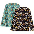 thumbnail image 2 of Psesaysky 2 Pack Rooster Floral Girls Long Sleeve Shirts Soft Lightweight Crewneck 11-12 Years Girls' Basic Long-Sleeve T-Shirts Toddlers' Winter Tees, 2 of 6