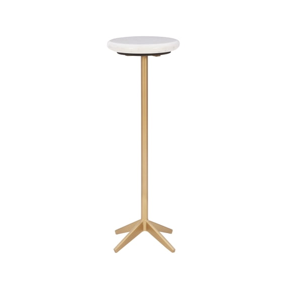 Powell Rimner Round Metal Drink Table, 28" Tall, White