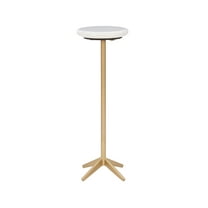 Powell Rimner Round Metal Drink Table, 28" Tall, White