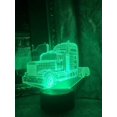 thumbnail image 2 of Luz nocturna 3D (cabeza de camión), lámpara de mesa táctil de 7 colores, luces de ilusión óptica 3D con base plana de acrílico y ABS y cable USB, como decoración del hogar y, 2 of 5