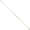 thumbnail image 3 of 14K Gold Two Tone Oval Link Diamond Cut Beads & Heart Anklet Jewelry 9", 3 of 3