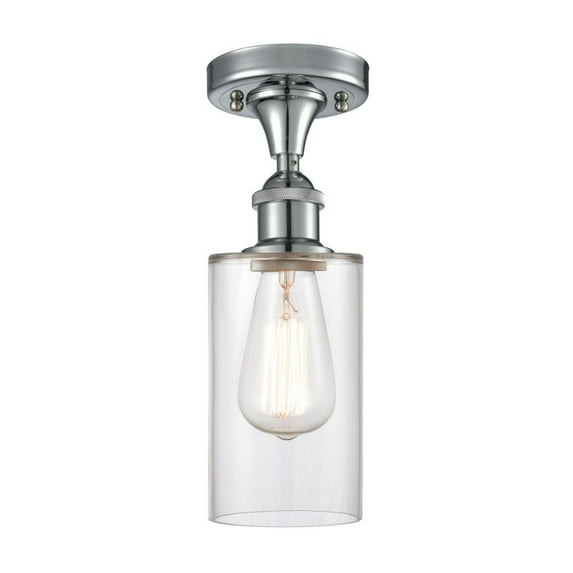 Innovations 516-1C-PC-G802-LED Clymer 1 Light Semi-Flush Mount part of the Ballston Collection, Polished Chrome