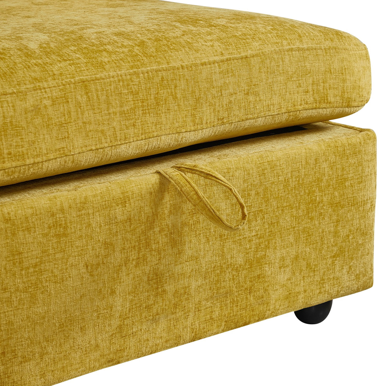 Gewnee L Shape Loveseat with Ottoman, Free Combination Modular Convertible Sectional Storage Sofa for Living Room