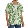thumbnail image 2 of Pofeuu Cute Crocodile Print Mens Casual Short Sleeve Shirts Beach Summer Spread Collar Pocket Tops Men's Casual Short-sleeved Shirt-3X-Large, 2 of 5
